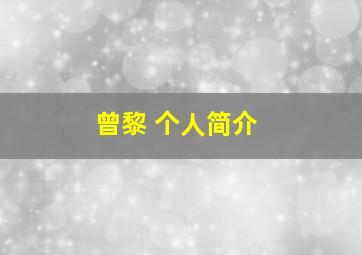 曾黎 个人简介